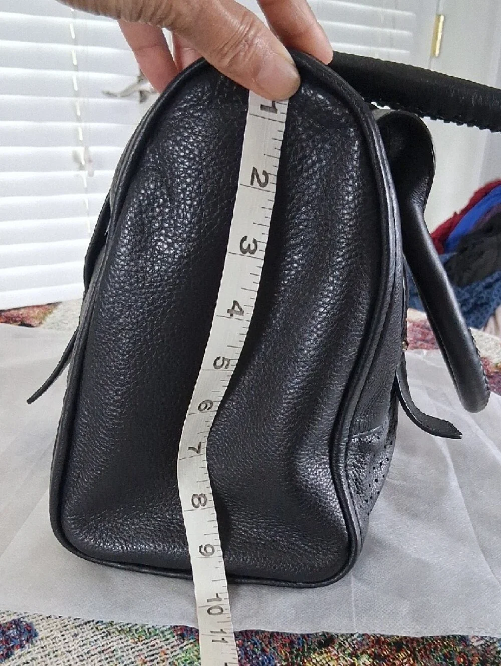 b. makowsky Black Leather Duffel Satchel